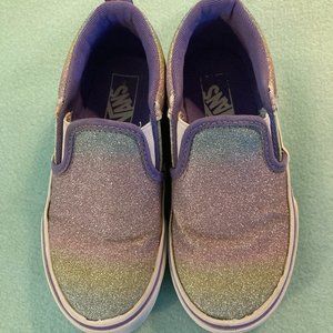 Girls Slip-on Vans "Asher Rainbow Glitter"